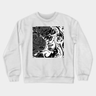 Grey white Liquid Abstract Art Crewneck Sweatshirt